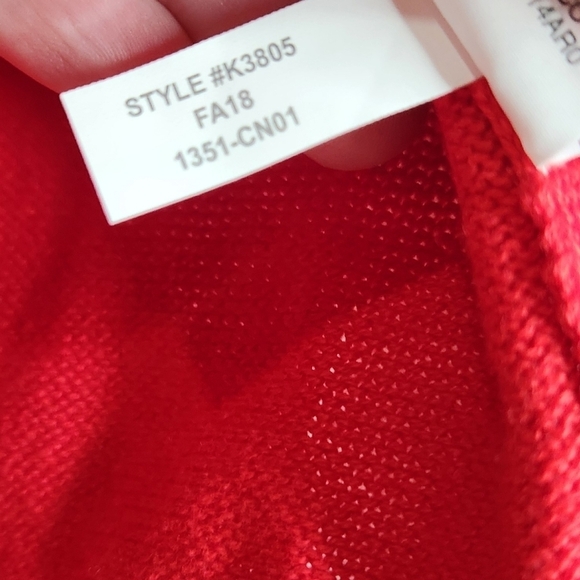 J.Crew Sweater Red Ruffle Cuffs Crew Neck Ribbed Trim sz XXS - Picture 4 of 7